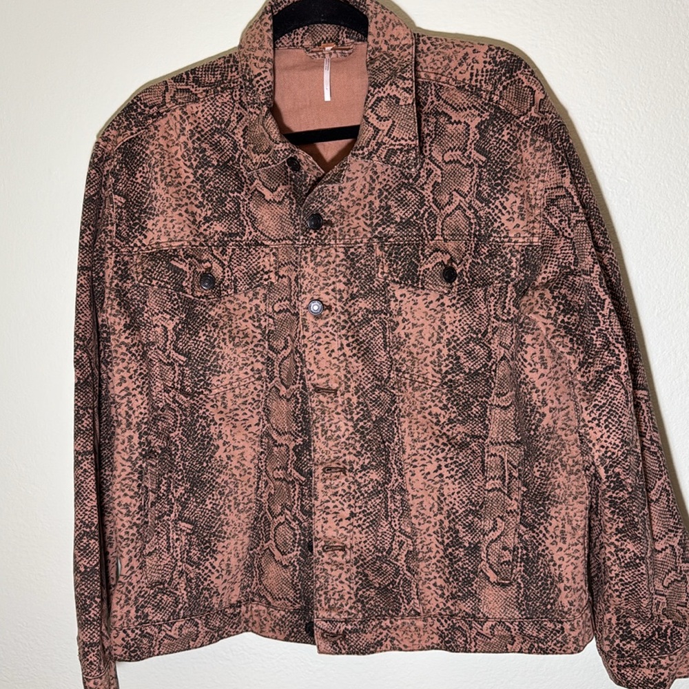 Free People L Snake Trucker Jacket - Picture 3 of 9
